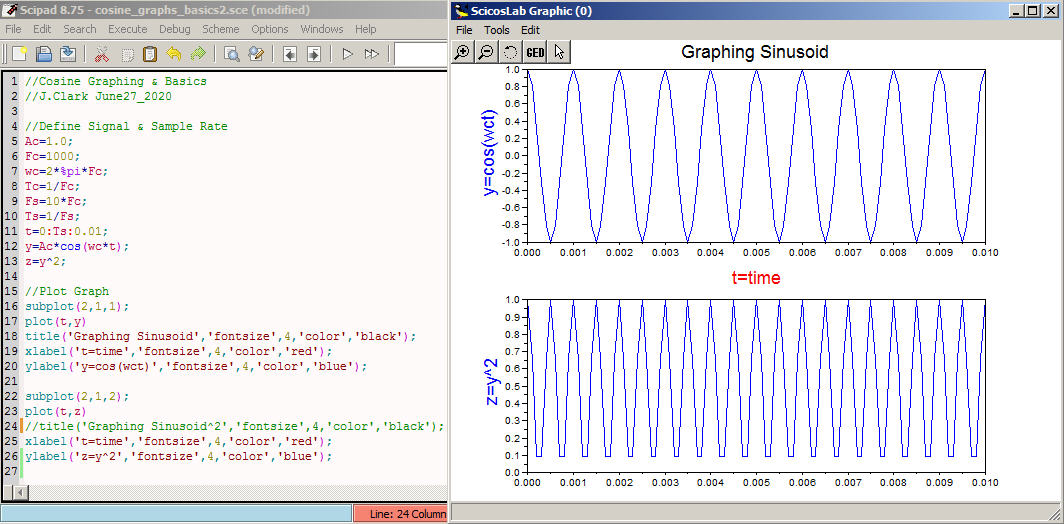 Scilab & ScicosLab – Graphs – Telecommunications, Navigation & Electronics